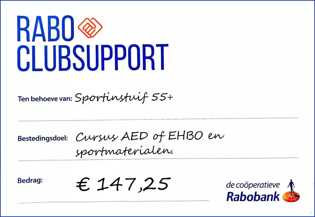 Opbrengst Rabo Clubsupport 2025